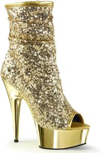 Женские блестящие ботильоны на высоком каблуке с открытым носком, стильные короткие сапожки для вечеринок, выпускного и ночного клуба WDUDSUDUW, Gold