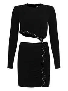 Мини-платье с вырезами и драпировкой NISSA, черный