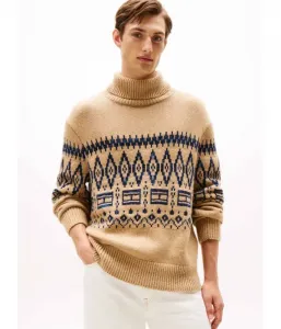 Шерстяная водолазка Fair Isle relaxed fit Tommy Hilfiger, бежевый