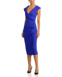 Платье с драпировкой и имитацией запаха Chiara Boni La Petite Robe, синий