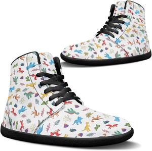 Женские высокие кроссовки-босоножки с принтом животных, широкий носок, подошва с нулевым перепадом, легкие, противоскользящие GETELINSENG, Dinosaurs Print