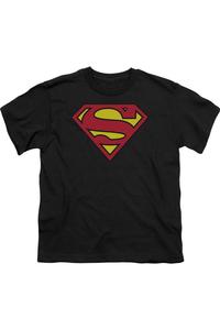 Футболка с классическим логотипом Superman для подростков с коротким рукавом Gildan, черный