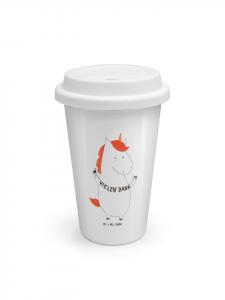 Mr. & Mrs. Panda Кофейная кружка с изображением единорога и надписью «Спасибо» (без текста) белого цвета