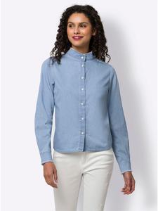 Хлопковая блузка синего цвета Heine