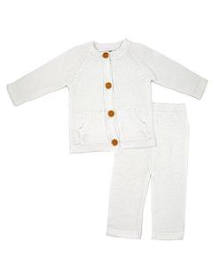 Вязаный свитер и штаны для мальчиков и девочек, комплект из 2 предметов Baby Mode Signature, белый