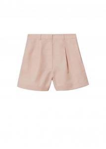 Свободные брюки со складками спереди MANGO, розовый