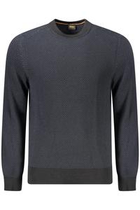 Мужской свитер Boss hugo с круглым вырезом фактурный, черный