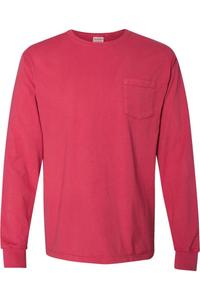 Футболка с длинным рукавом ComfortWash by Hanes Garment-Dyed с карманом, цвет crimson fall
