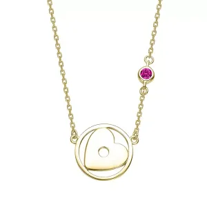 Детское ожерелье с подвеской в форме сердца, покрытое 14-каратным золотом и украшенное цветными кубическими цирконами Gigigirl, red