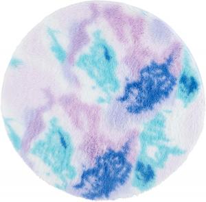 Ковер SAFAVIEH, 122 x 122 см,  Rainbow Shag Collection, круглый, Rainbow & Multi, противоскользящий, толщина, идеально для гостиной, столовой, спальни (RBO100S)