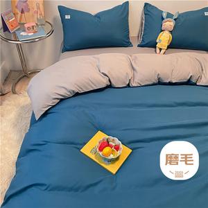 AVIVI Простыня 150x180 см, пододеяльник 200x230 см, 110 г, сатин, цвет туманный сине-серый