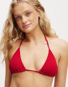 Cotton:On Slider треугольный бикини-топ красного цвета