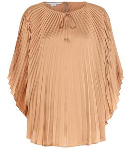 Топ из плиссированного атласа Moama Stella McCartney, Soft Camel
