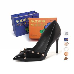 Женские туфли на тонком каблуке и высоком каблуке WOXXXN, Black