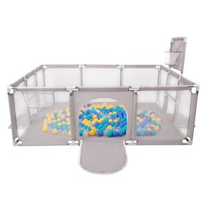 Поле Selonis BO-100X с шариками 6см серое: бирюзово-сине-желто-прозрачное 180х122х62/100 шариков