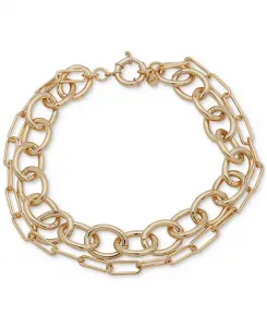 Ожерелье-Воротник из двухрядных цепочек золотого оттенка длиной 16 дюймов Emily In Paris, gold