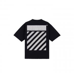 OFF-WHITE Футболка OFF WHITE Unisex черная с круглым вырезом, средней плотности