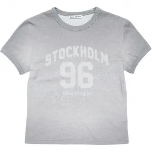 Футболка с винтажным логотипом Sprayed Acne Studios, серый