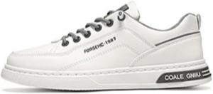 Мужская повседневная обувь из кожи, корейский стиль, модные кроссовки, легкие и комфортные лоферы, туфли для бизнеса и повседневной носки Qacksv, бежевый