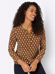 Рубашка с длинными рукавами с принтом коньяка и экрю WITT WEIDEN