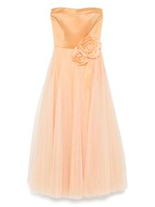 Платье миди с цветочной аппликацией Parlor, оранжевый