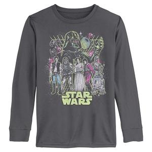 Мальчиковая футболка с длинным рукавом и неоновым принтом Star Wars