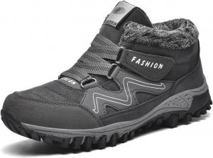 Женская ортопедическая зимняя обувь JishinGal для снятия боли, спортивные туфли с флисовой подкладкой, противоскользящие, легкие с поддержкой свода стопы, уличные ботинки, Grey