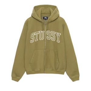 Худи Stussy Outline Zip Hoodie, зеленый