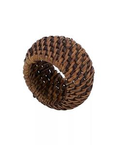 Кольца для салфеток из ротанга с тканым узором, набор из 4 шт., 2,4 x 2,4 дюйма Saro Lifestyle, коричневый
