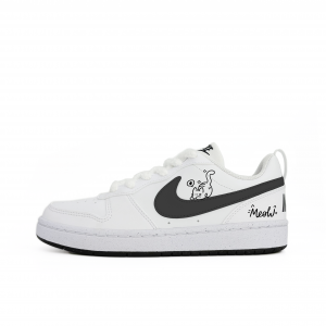 Nike Court Borough Cute Meowth устойчивые к истиранию скейтерские кроссовки Black White для подростков