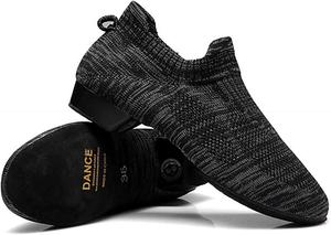 Танцевальные туфли-носки для женщин и мужчин, многофункциональные, ультрапортативные, с нескользящей подошвой, танцевальные кроссовки, повседневная обувь Generic, черный
