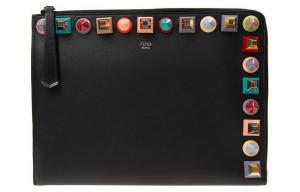 FENDI Женская клатч из коровьей кожи черная