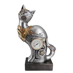 Декоративная скульптура GILDE Steampunk Cat, серебряный