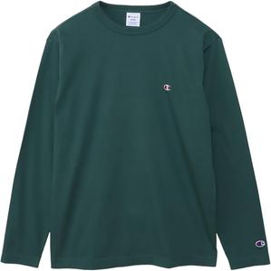 Мужская футболка с длинным рукавом Champion, 100% хлопок, классический дизайн с вышитым логотипом, C3-Y428, темно-зеленый