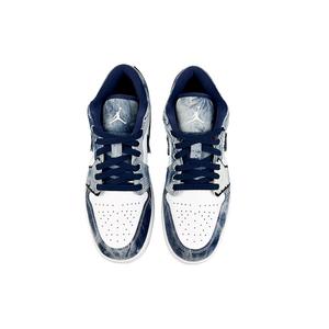 Кроссовки Air Jordan 1 Vintage Basketball Shoes Men Low-top White, синий