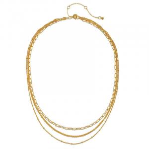 Многослойное красивое ожерелье из нескольких цепей Satya Jewelry, золотой