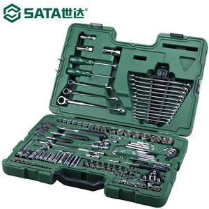Набор инструментов SATA, набор инструментов для ремонта автомобилей, инструмент для ремонта машины, набор гаечных ключей с храповым механизмом, набор из 129 предметов 09014G