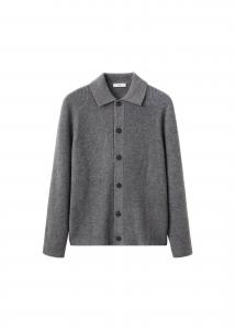 MANGO MAN Кардиган 'Dina' в темно-сером цвете