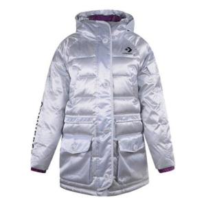 Куртка iridescent sideline down jacket 'silver' Converse, серебряный