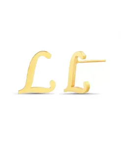 Серьга-Гвоздик с инициалом золотистого цвета Kensie, l