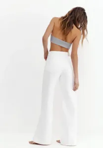 Широкие расклешенные джинсы Pull&Bear, White