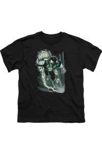Футболка с коротким рукавом для подростков Justice League of America "Изумрудная энергия" Gildan, черный