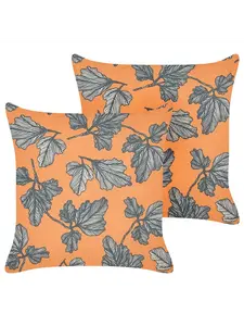 Декоративная подушка Beliani 2er Set Deko SPIREA, цвет orange/schwarz