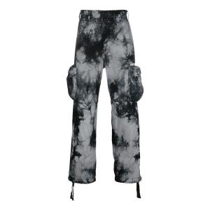 Брюки men's fw22 tie dye pattern printing 3d pocket cargo casual pants/trousers black Off-White, серый