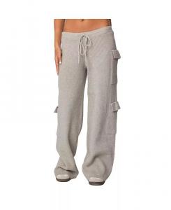 Женские зимние трикотажные брюки-карго Edikted, серый