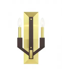 Настенный светильник Beckett с двумя плафонами Livex, латунь