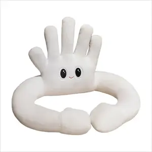 Плюшевая кукла с пальцами в виде горы и выражением лица TLXT, белый