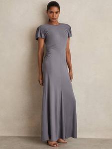 Платье Helia с рукавами-фонариками из джерси Reiss, Grey