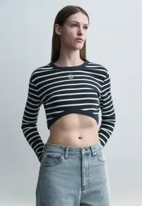 Топ с длинными рукавами Sandro, Marine/Blanc