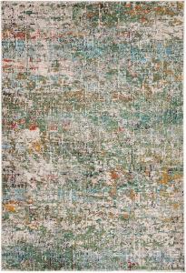 Ковер SAFAVIEH, 67 x 122 см, Madison Collection, Green & Turquoise, современный абстрактный дизайн, не линяет и прост в уходе, идеален для помещений с высокой проходимостью: прихожая, гостиная, спальня (MAD460Y)